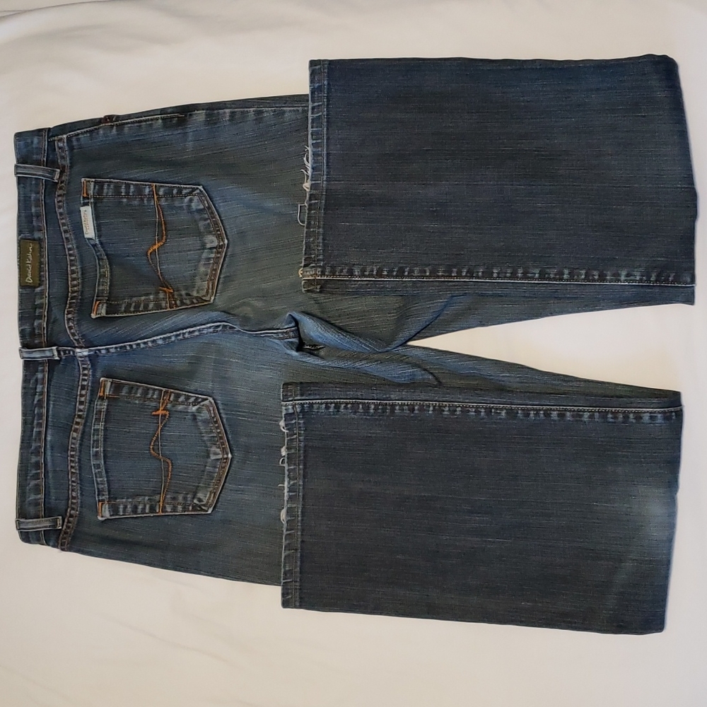 DAVID KAHN LAUREN JEANS Blue Dark Fade Rinse Straight Leg Size 10